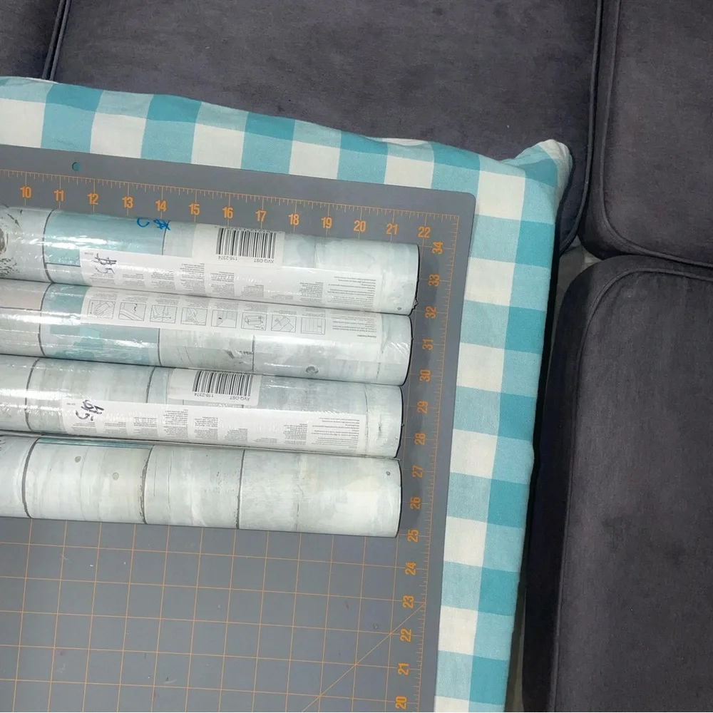Decorative Blue and White Wallpaper Rolls 3 unopened 1 opened